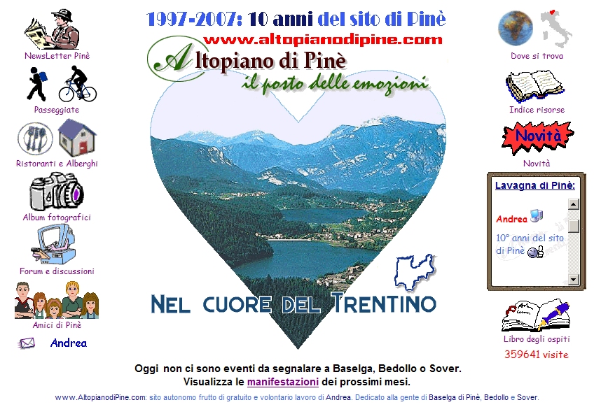 10 anni del sito di Piné