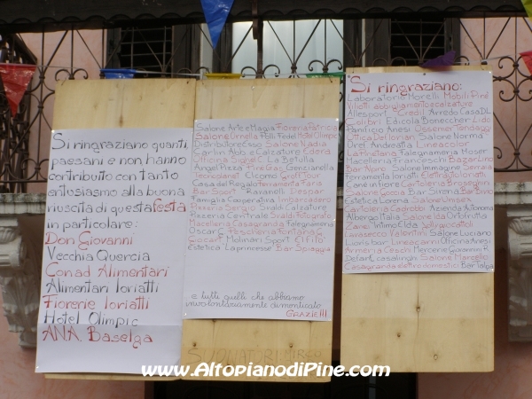 I ringraziamenti per la Sagra di Santa Giuliana 2008