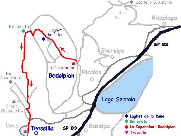 Cartina del percorso Bedolpian - Laghet de le Rane [images/cartina_bedolpian_tressilla.gif]