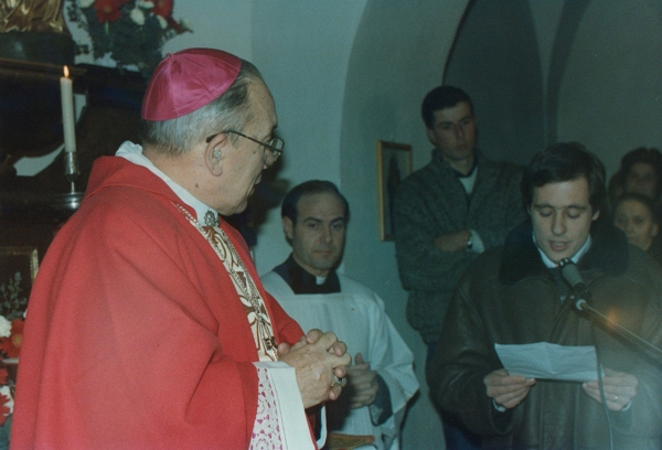 Saluto della comunitá di Tressilla - foto archivio Parrocchia S.Maria Assunta - Baselga