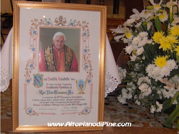 Il quadro dono e benedizione del Papa Benedetto XVI
