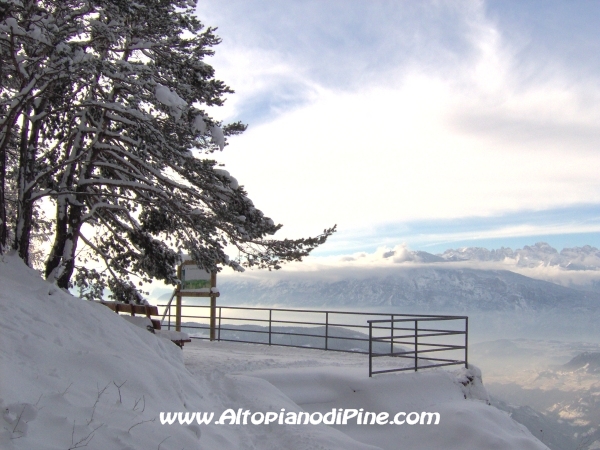 Bellavista - il panorama sulla Valle di Cembra in inverno