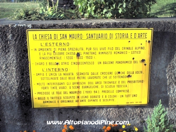 Cartello Chiesa San Mauro