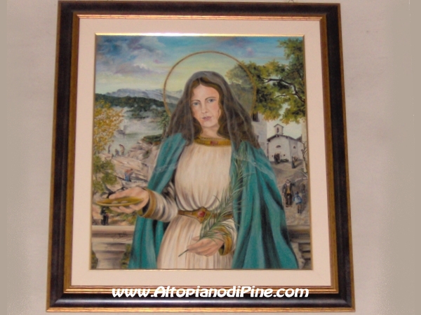 Quadro di Santa Lucia presente all'interno della chiesetta di Tressilla