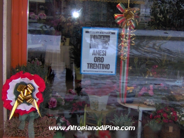 Vetrina del fioreria di Baselga