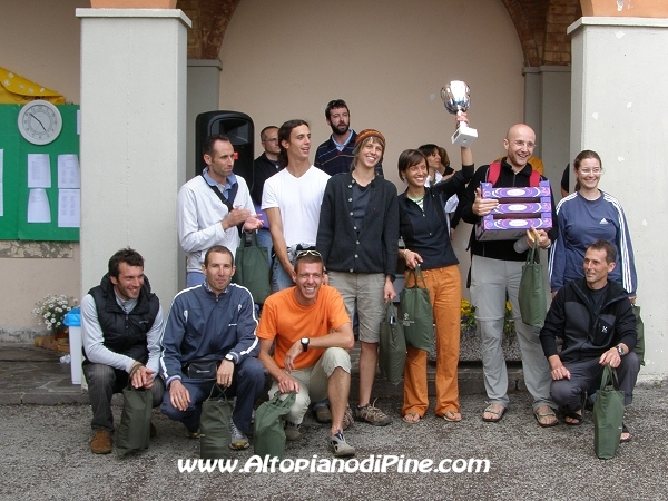 La squadra maschile terza classificata Dorifora Team B - Mai Zeder 2008