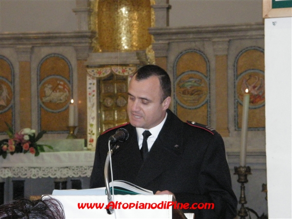 Preghiera e saluto da parte del comandante della stazione dei Carabinieri