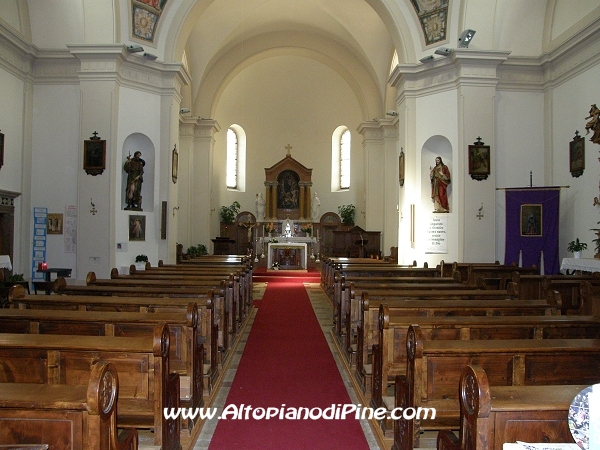 Interno della Chiesa S.Rocco Miola 