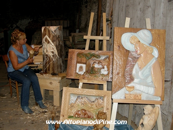 Scultura/pittura su legno - Antichi Mestieri ai Fregoloti - Montagnaga Baselga di Piné  2009