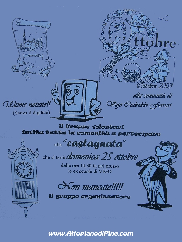 Vigo - Il cartello invito alla Castagnata 2009