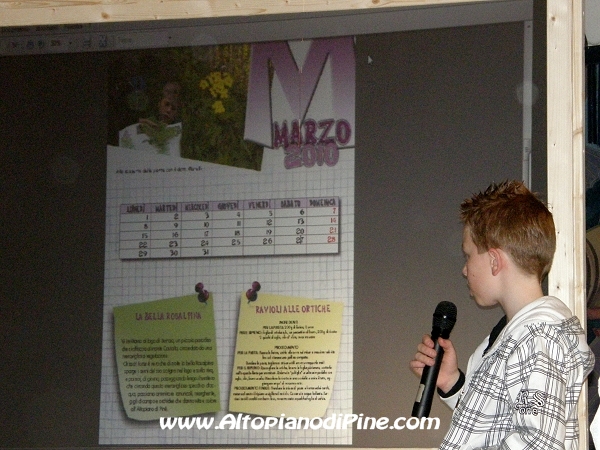 Presentazione del calendario da parte dei ragazzi - marzo