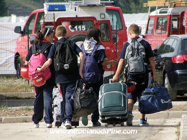 L'arrivo degli allievi al 12 campeggio allievi Vigili del Fuoco Volontari 2012