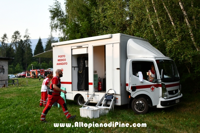 Montaggio PMA suddiviso in triage/ingresso codici rossi, codici gialli, codice verde e uscita