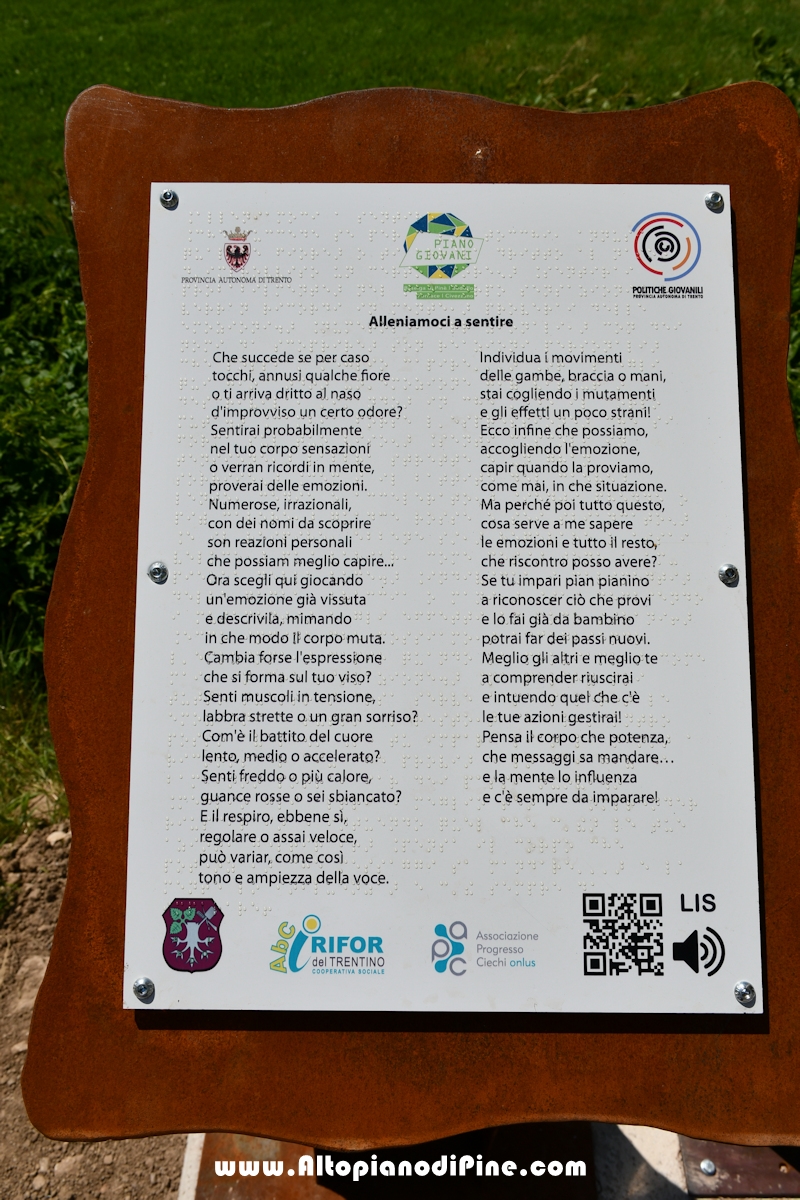 Percorso multisensoriale Centrale - Brusago