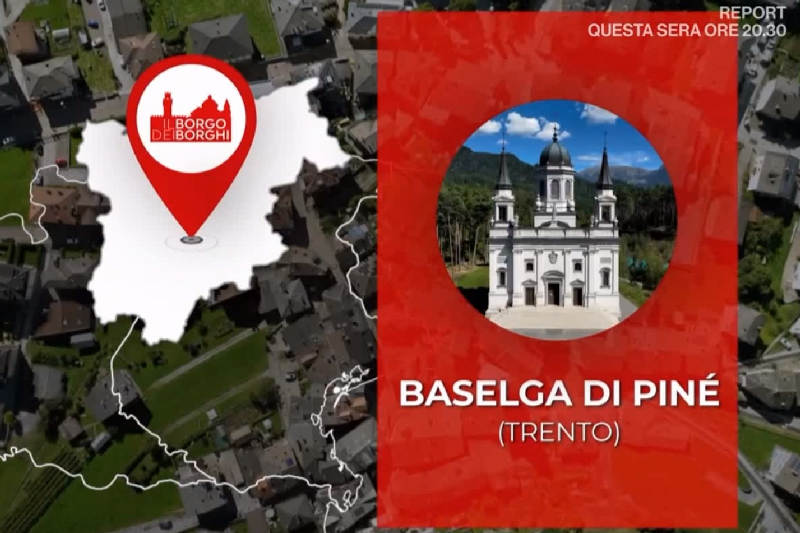 Fotogramma della trasmissione Kilimangiaro, il Borgo dei Borghi dedicata a Baselga di Pin&eavcute;