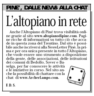 Articolo Quotidiano L'Adige