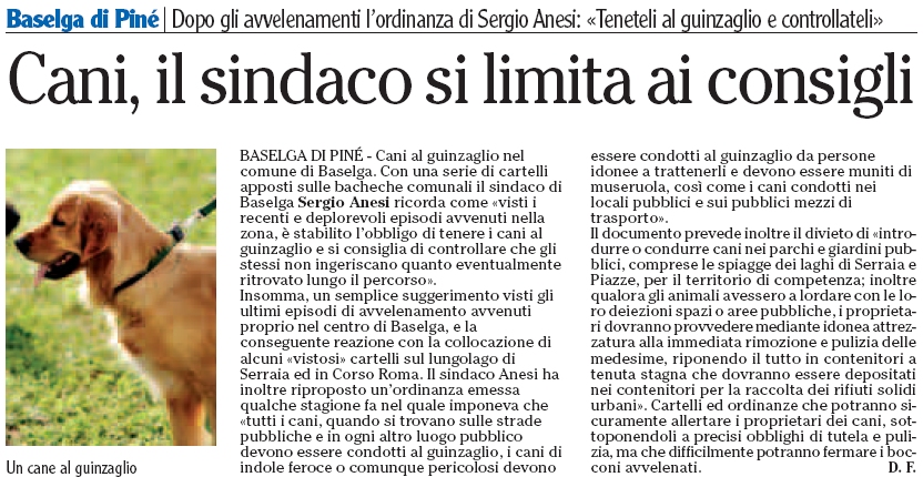 Articolo L'Adige 26 giugno 2008